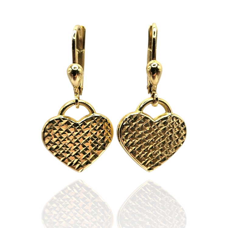 Kolczyki złote – serca diamentowane – Złoto próba 585 - Jubiler Brilliance