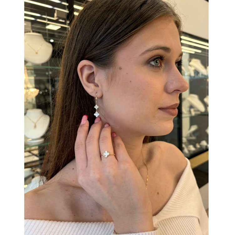 Komplet złoty – kolczyki + pierścionek – Złoto próba 585 - Jubiler Brilliance