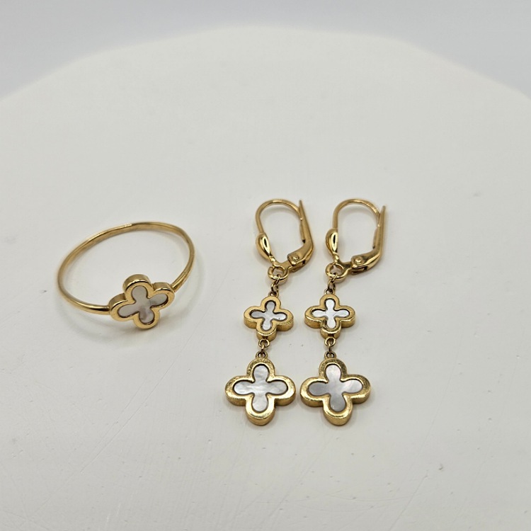 Komplet złoty – kolczyki + pierścionek – Złoto próba 585 - Jubiler Brilliance