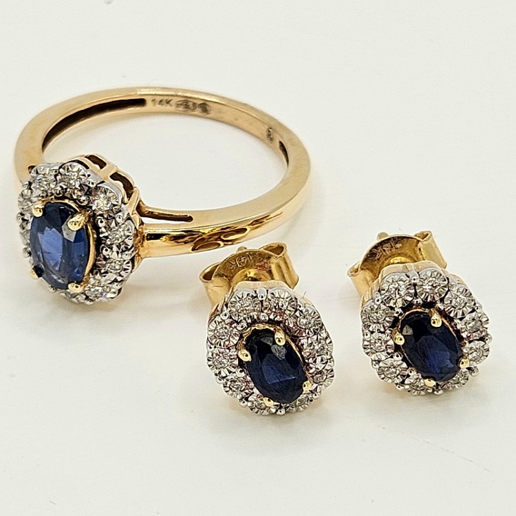 Kolczyki złote – szmaragd z diamentami – Złoto próba 585 - Jubiler Brilliance