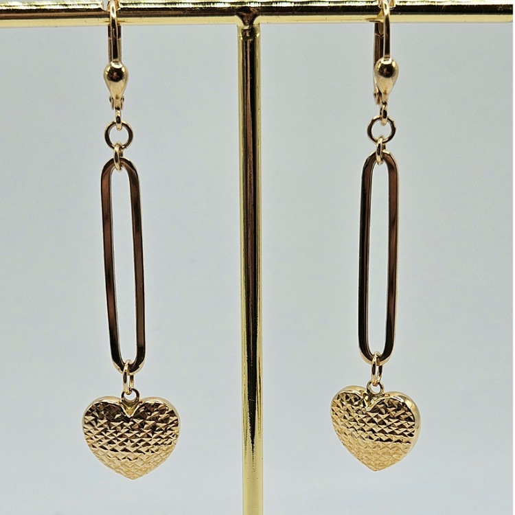 Kolczyki złote – serca – Złoto próba 585 - Jubiler Brilliance