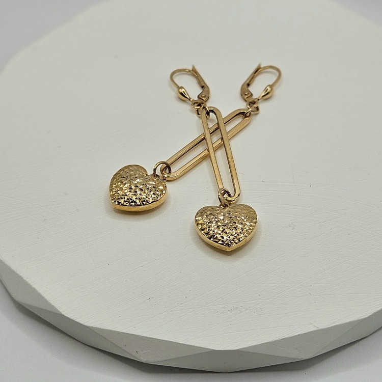 Kolczyki złote – serca – Złoto próba 585 - Jubiler Brilliance