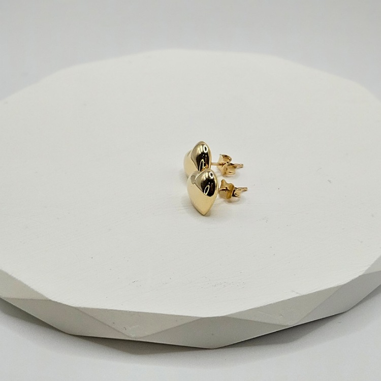 Kolczyki złote – pompowane serca – Złoto próba 585 - Jubiler Brilliance