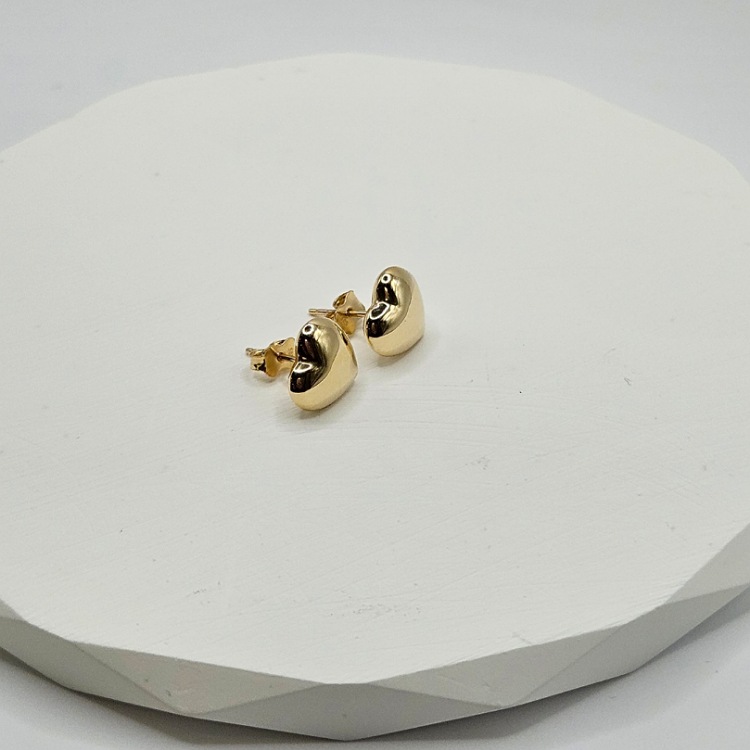 Kolczyki złote – pompowane serca – Złoto próba 585 - Jubiler Brilliance