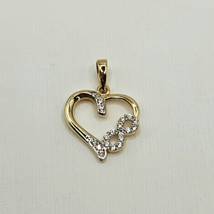 Komplet złoty – serce nieskończoność + łańcuszek – Złoto próba 585 - Jubiler Brilliance