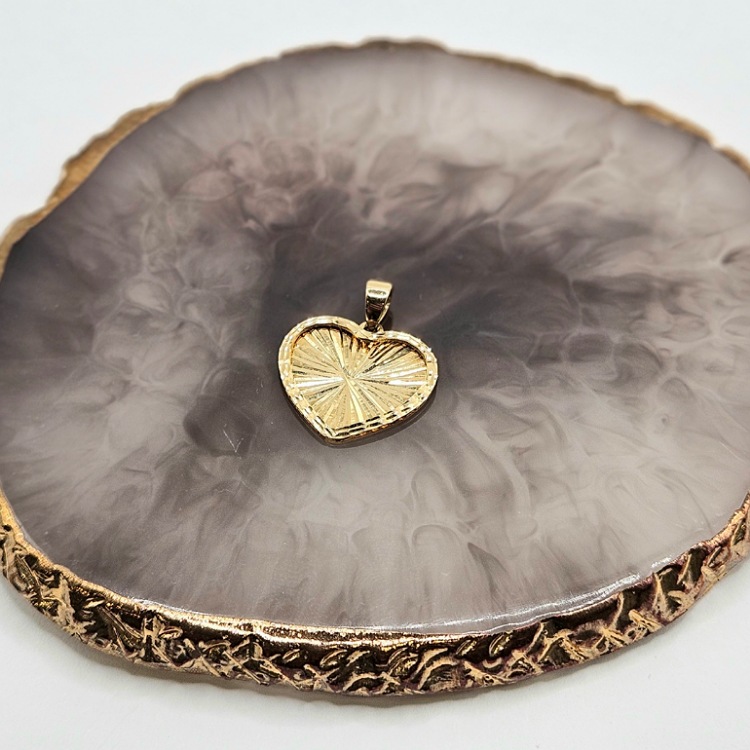 Komplet złoty – serce promienie + łańcuszek – Złoto próba 585 - Jubiler Brilliance