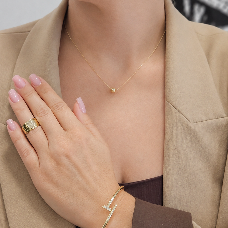Pierścionek złoty – szeroki serce rozmiar 11 – Złoto próba 585 - Jubiler Brilliance