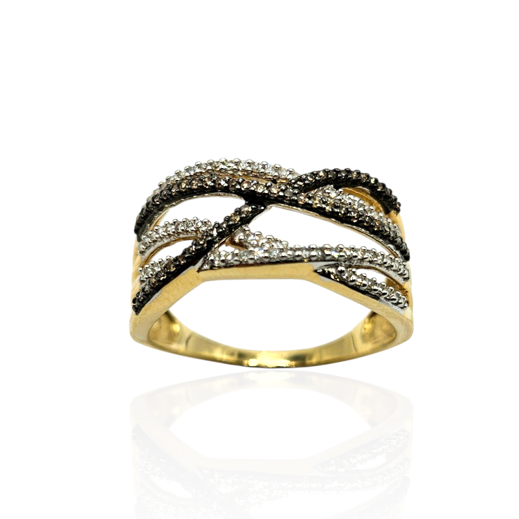 Pierścionek złoty – koszyczek diamenty rozmiar 18 – Złoto próba 585