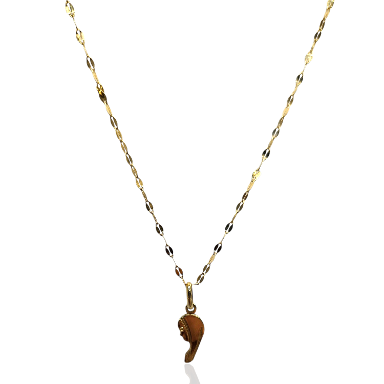 Komplet złoty –  łańcuszek usta + medalik  – Złoto próba 585