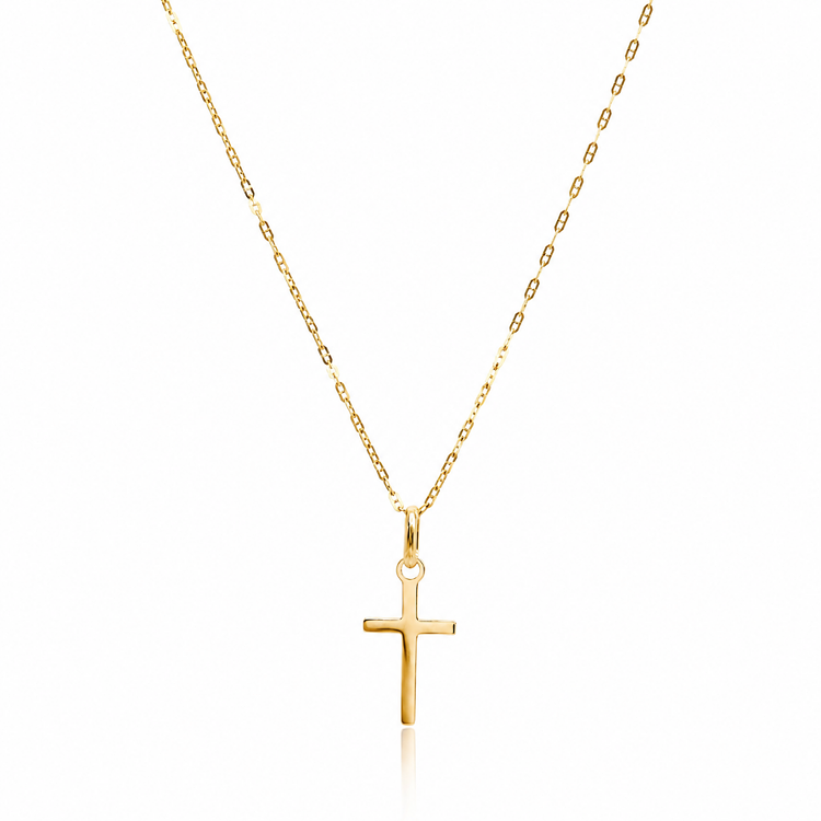 Komplet złoty –  łańcuszek gucci + krzyżyk  – Złoto próba 585